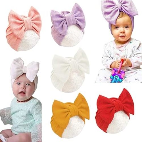 Newborn Babies Headwrap Hat Infant Toddler Cotton Soft Cute Nursery Beanie Headbands Top Bowknot Cap