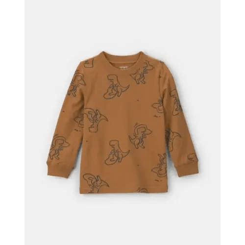 Toddler Boy Dinosaur Long-Sleeve Tee - Brown | Carter's
