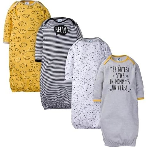 Gerber Baby Boy and Girls 4-Pack Sleeper Gown