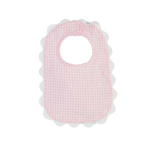 Scallop Bib | Pink Gingham