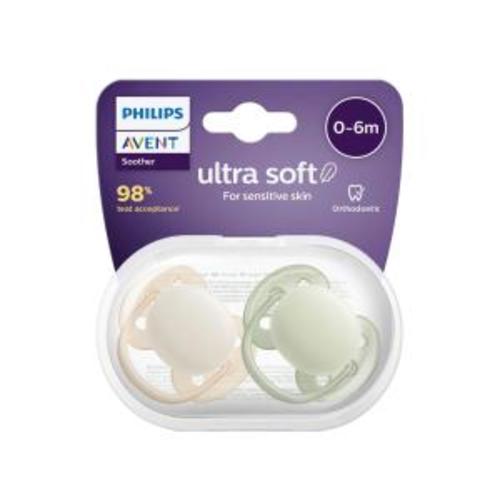 Philips Avent Ultra Soft Soother 0-6 Months Plain Mixed | 2 Pack