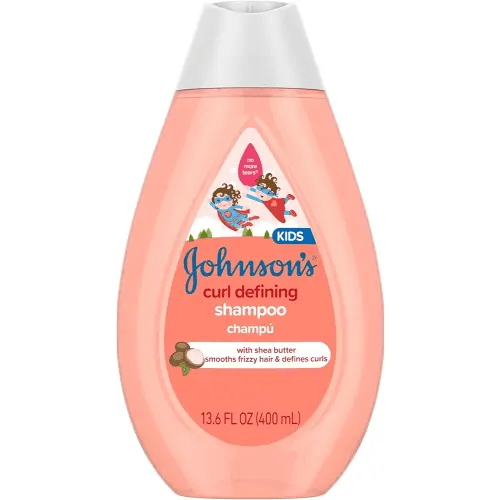 Johnson's Kids' Curl Defining Shampoo with Shea Butter, Cleanses, Smooths Frizz, & Defines Waves & Curls for 24 Hours, 13.6 fl. oz