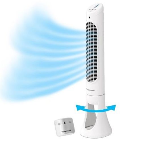 Honeywell QuietSet 5 Speed Oscillating Tower Fan White HYF260W: Standing Floor Fan, Quiet Cooling, Programmable Timer