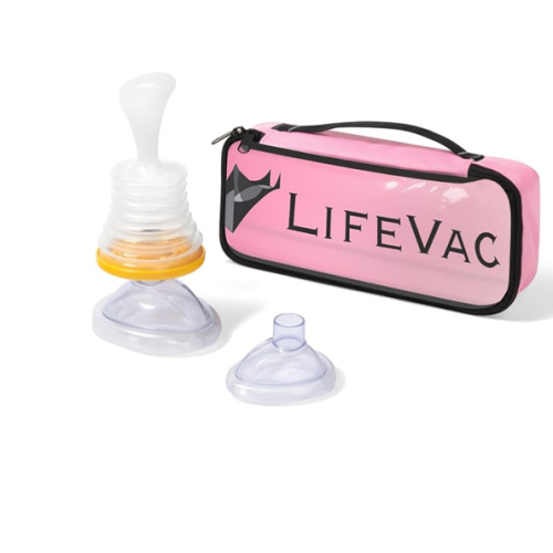 LifeVac Pink Travel Kit - Portable Suction Rescue Device, First Aid Kit for Kids and Adults, Portable Airway Suction Device for Children and Adults
