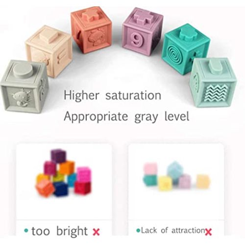 Litand Soft Stacking Blocks for Baby Montessori Sensory Infant Bath Toys for Toddlers Babies 6 9 Month 1 2 Year Old