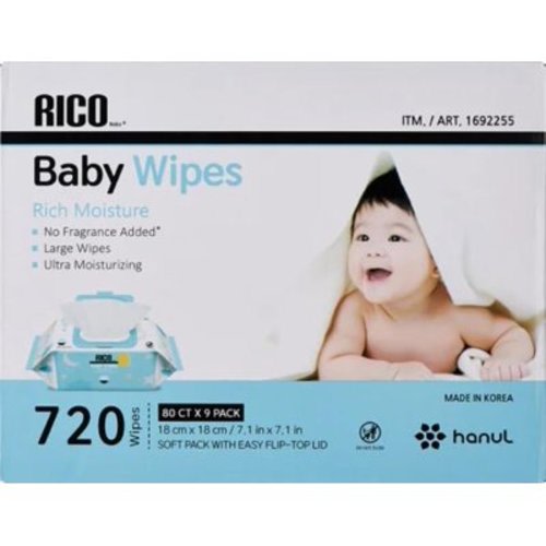 BabyRico Baby Wipes, 720 Count
