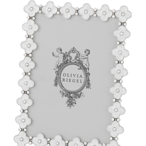 White Enamel Clover Frame - 5x7