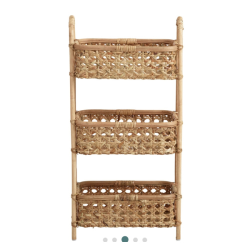 Farrah Natural Rattan Cane 3 Tier Storage Tower - World Market