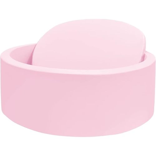 Ball Pit for Toddlers, 35.4"x 11.8" Foam Ball Pits, Indoor Soft Round Baby Playpen for Children, Ideal Gift for Toddlers, Pink, (Balls not Included)