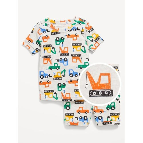 Unisex Snug-Fit Printed Pajama Shorts Set for Toddler & Baby
