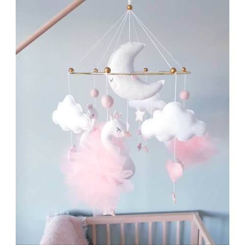 Swan Baby Mobile - Cot Mobile- Crib Mobile- Nursery Mobile