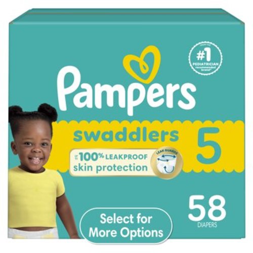 Pampers Swaddlers Diapers, Size 5, 58 Count (Select for More Options)