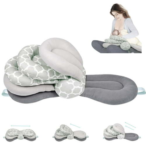 RoamReady Adjustable Nursing Pillow, Breastfeeding Pillow Altering Layers Maternity, Gray