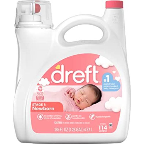 Dreft Stage 1: Newborn Baby Liquid Laundry Detergent, 114 loads, 165 fl oz
