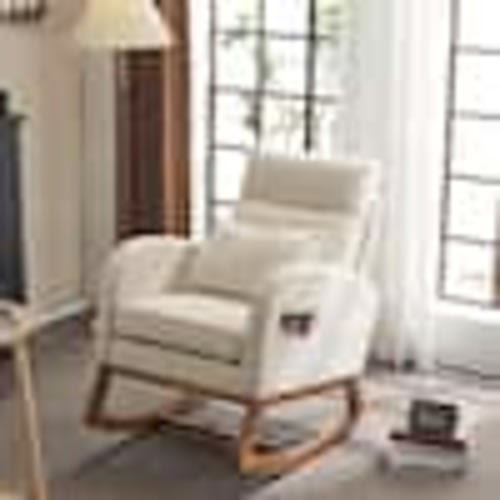 Karl home Beige Linen Rocker Armchair K1G52003816