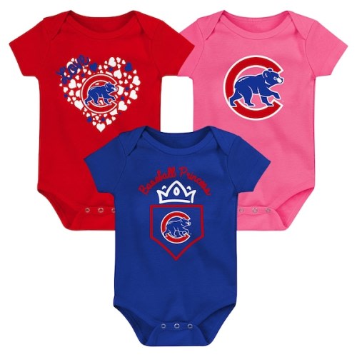 Chicago Cubs Fanatics 3-Pack Home Run Bodysuit Set