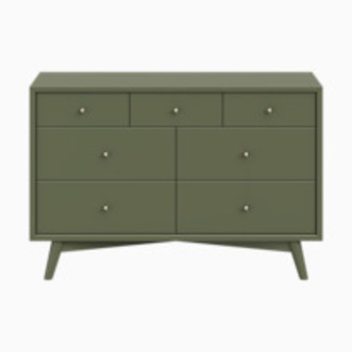 babyletto Palma 7-Drawer Assembled Double Dresser - Olive