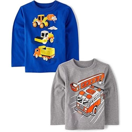 The Children's Place Baby Boys' Dino Long Sleeve Graphic T-Shirts