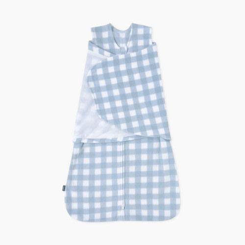 Halo SleepSack Swaddle Micro Fleece - Blue Gingham, Small