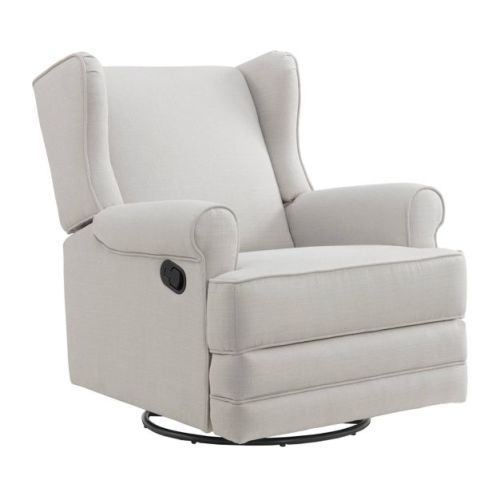 Oxford Baby Teegan Nursery Swivel Glider Recliner Chair - Boucle White