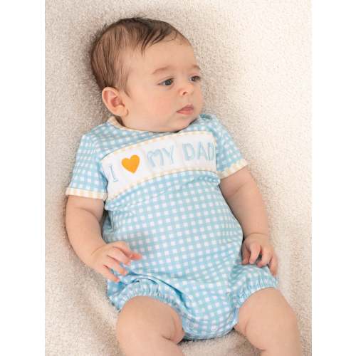 Blue Gingham Dad Love Bubble
