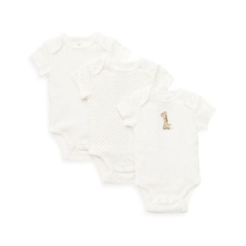 Little Me® Size 3M 3-Pack Giraffe Bodysuit in Ivory - IVORY - 3 MONTHS