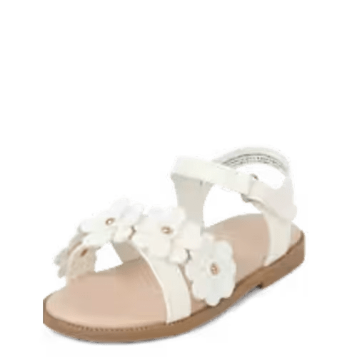 Toddler Girls Floral Sandals - WHITE