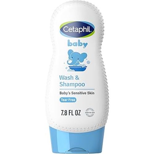 Cetaphil Baby Shampoo and Body Wash with Organic Calendula, Tear Free, Hypoallergenic, Ideal for Everyday Use, Dermatologist Tested, 7.8oz