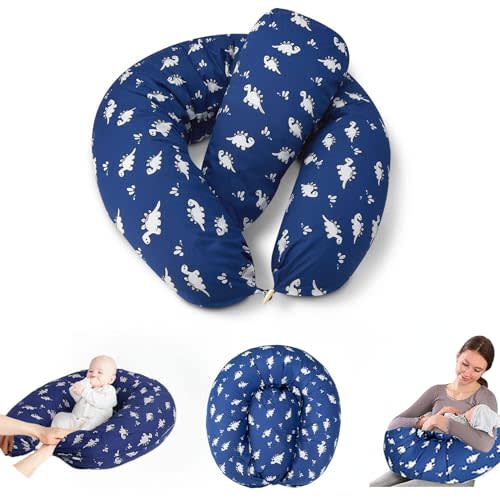 Hidetex Multi-Functional Pregnancy Pillow - Ideal for Breastfeeding, Nursing, and Maternity Support with Removable Cover (Dinosaur)