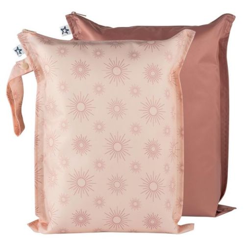 Tiny Twinkle Mess-Proof Waterproof Washable Baby/Toddler Wet Bags for Diapers, Swimsuits and Travel (Shine)