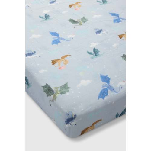 Muslin Fitted Crib Sheet - Magical Dragons