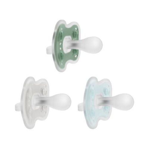 Dr. Brown's Advantage One-piece Lightweight Silicone Pacifier Stage One, With One Glow-in-the-dark Pacifier - 3pk