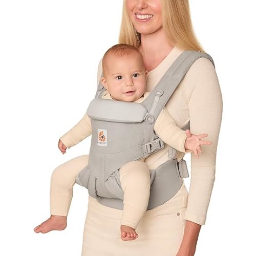 Ergobaby Omni Classic (formerly OMNI 360) All-Position Baby Carrier for Newborn to Toddler with Lumbar Support, 7-45 Pounds, Pearl Grey, One Size