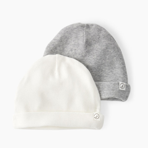 Carter's Little Planet Organic Rib Caps (2 Pack) - Grey, Sweet Cream, 0-3 M