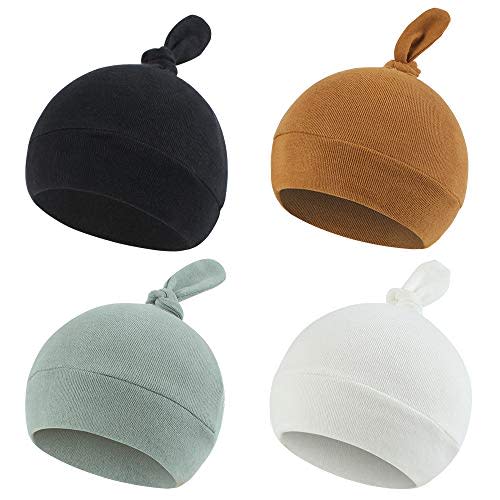Newborn Hospital Hat Autumn Winter Baby Knot Beanie Baby Boys Girls Hats 0-12 Months