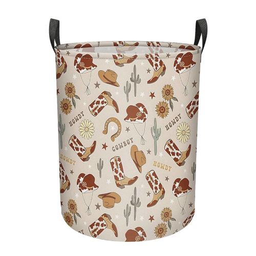 Amazon.com: Large Laundry Basket Foldable with Handles Waterproof Oxford Cloth Laundry Hamper Clothes Storage Bucket Toy Organizer for Home Bathroom Bedroom Dorm Nursery 19.7" X 15.7" - Western Cowboy Cactus : Home & Kitchen