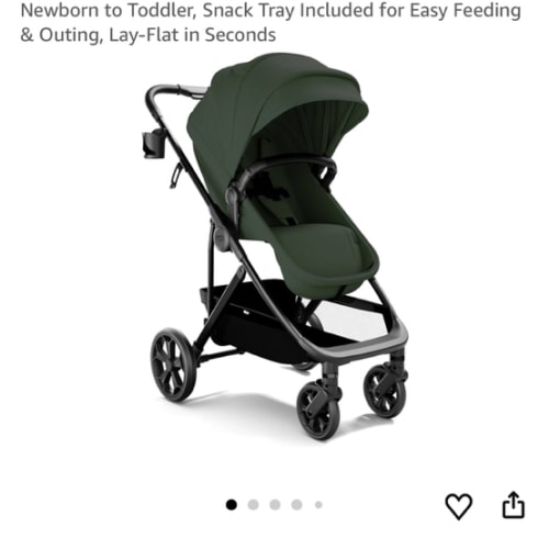 Mompush Wiz Pro 4-in-1 Baby Stroller with Bassinet Mode, Full-Size All-Terrain Premium Stroller from Newborn to Toddler, Snack Tray Included for Easy Feeding & Outing, Lay-Flat in Seconds