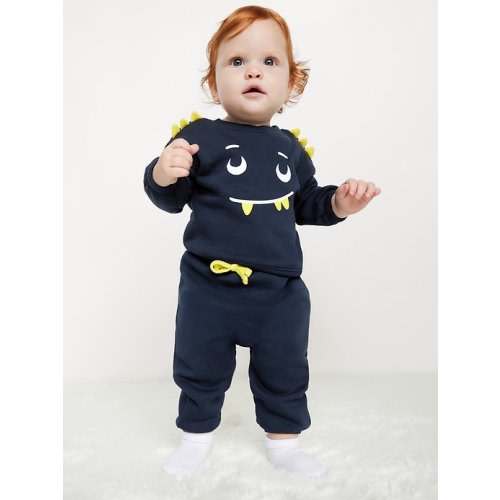 Long-Sleeve Graphic Sweatshirt and Sweatpants Set for Baby