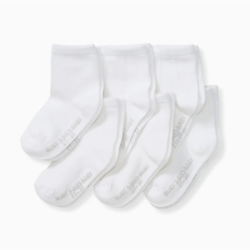 Solid Organic Cotton Baby Crew Socks 6 Pack – Burt's Bees Baby
