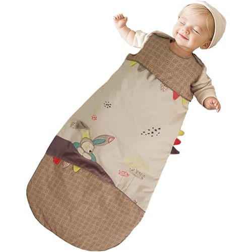 Baby Sleeping Sack (4-36 Months) Tog 2.5 Growing Sleeping Bag 2-3t Infant Warm Toddler Wearable Blanket Sleeper Coton Poplin Quilted Cute Applique Sleeveless Sack