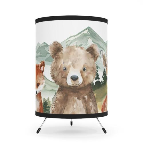 Woodland table lamp, Woodland animals lamp, Forest Nursery Decor, Kids Room Lighting, Bear Deer Fox lamp, Boy nursery lamp, Forest Lamp LiF