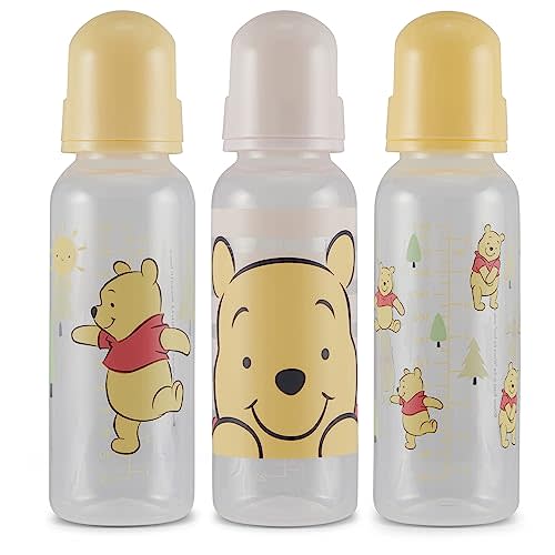 Baby Bottles 9 oz for Boys and Girls| 3 Pack of Disney Winnie The Pooh Trees and Sun Infant Bottles for Newborns and All Babies | BPA-Free Plastic Baby Bottle for Baby Shower