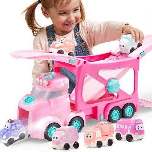Joyfy Extra Large Transport Car Carrier Truck Toys, 7 in 1 Carrier Truck Cars for Toddlers Girl Toys, Toddler Princess Gifts for Girl 3 4 5 6 Year Old : Target