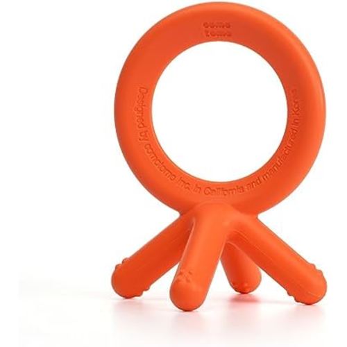 Comotomo Silicone Baby Teether, Orange