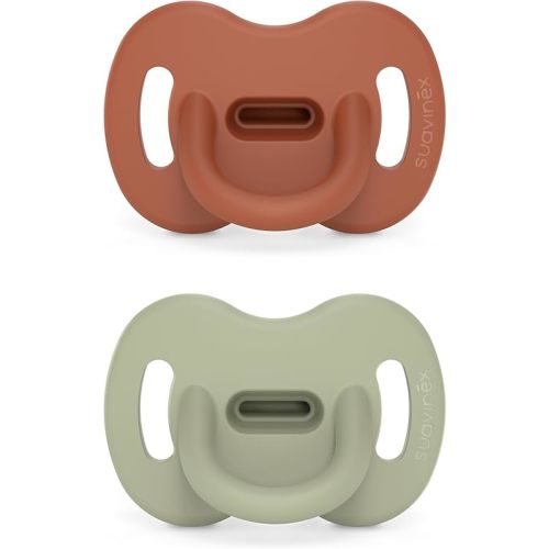 Karloh Loves These! Color Essence SX PRO Silicone Baby Pacifier 2Pk, 0-6 Mths, Orange/Green