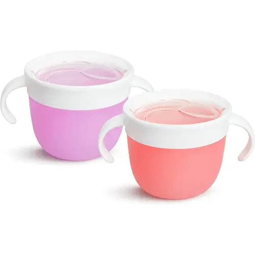 Munchkin® Snack™ Catcher Toddler Snack Cups, 2 Pack, Pink/Purple