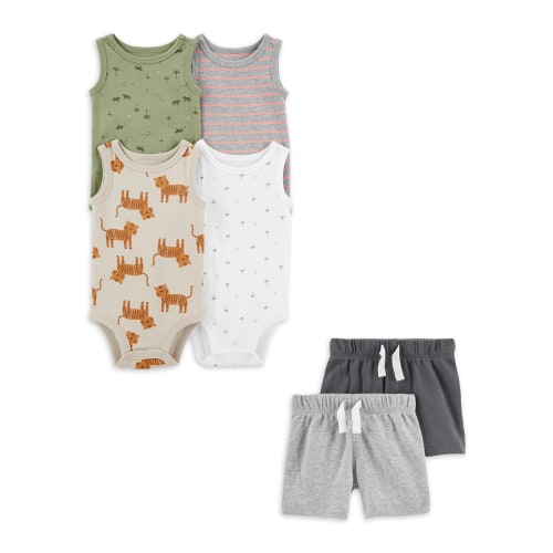 Carter's Child of Mine Baby Boys Bodysuit & Shorts Outfit Set, 5-Piece, Preemie-24 Months
