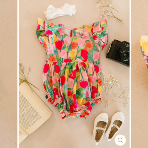 Baby Hattie Romper in Tulips