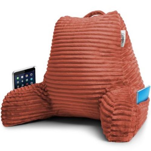 Nestl Reading Pillow for Bed, Standard Bed Pillows for Sitting Up in Bed, Misty Rose Bed Rest Pillow