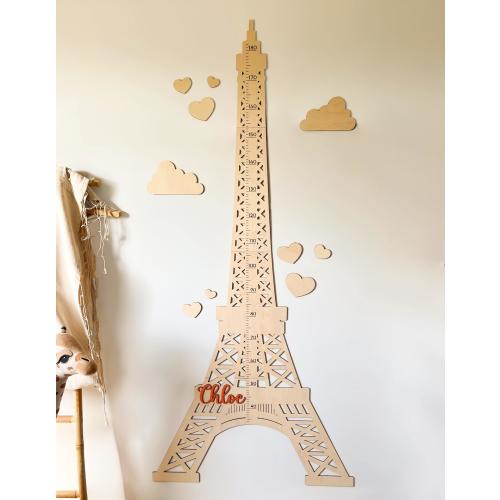 Personalized Eiffel Tower Growth Chart: Paris Nursery Decor